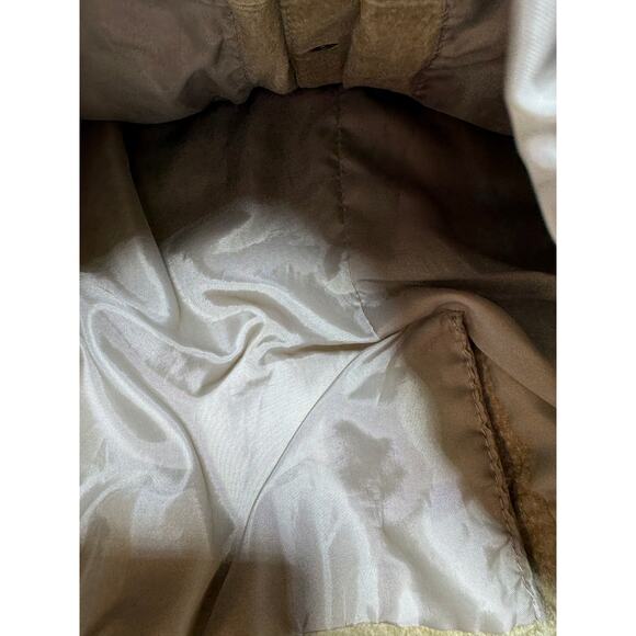 Live A Little Women’s Suede Leather Moto Jacket Size Medium Chartreuse Lined - Picture 7 of 9